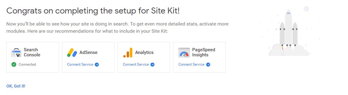 Introduction to Site Kit from Google 6 google site kit 4 services